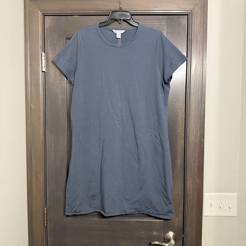 Athleta‎ Gray Cotton Blend Short Sleeve T Shirt Dress Size XL